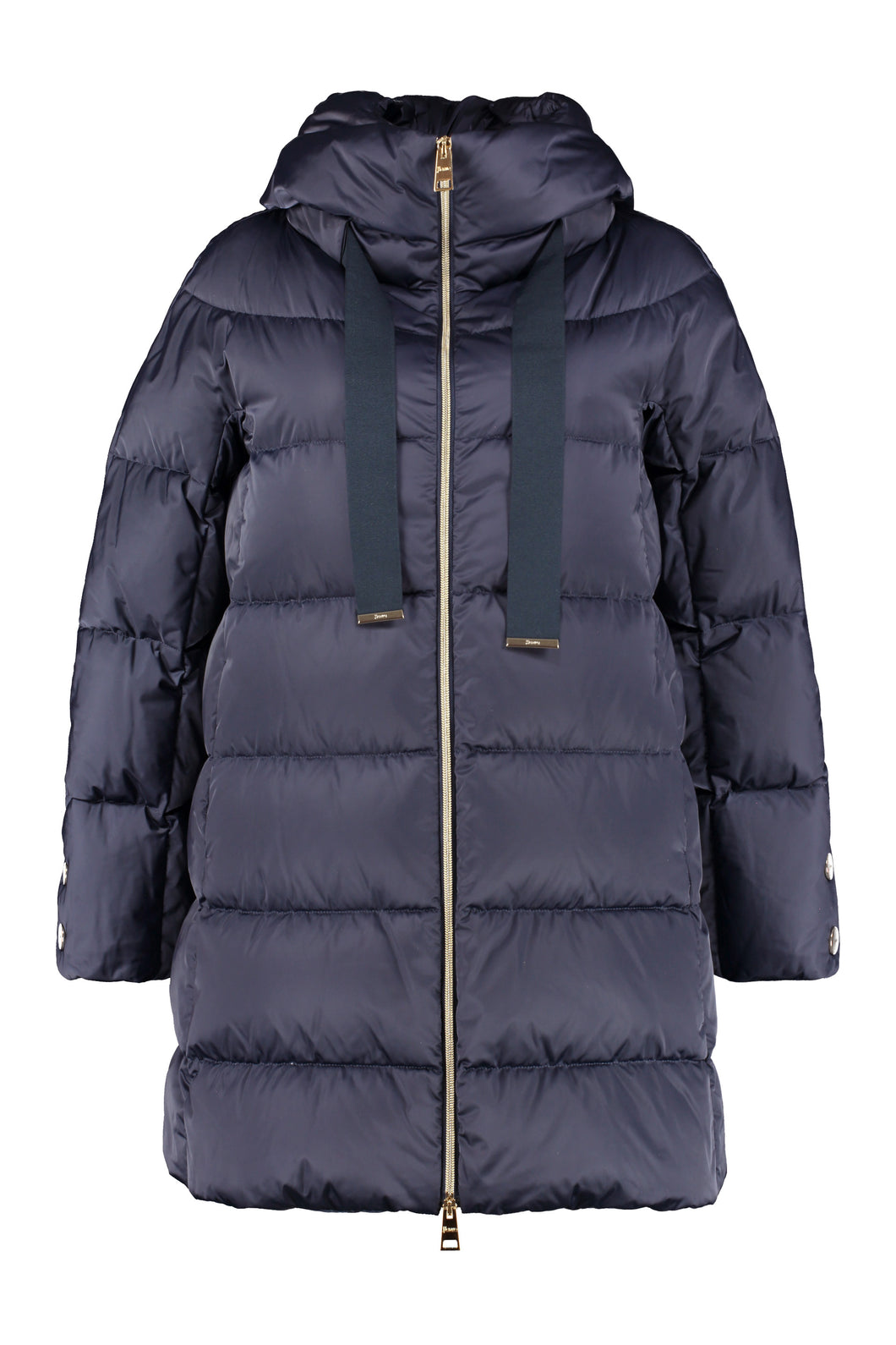 Long hooded down jacket