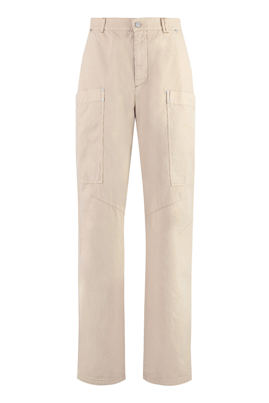 Multi-pocket cotton trousers