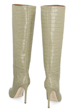 Load image into Gallery viewer, Croco-print leather boots
