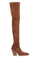 Load image into Gallery viewer, Stretch suede over the knee boots
