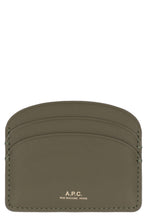 Load image into Gallery viewer, Card holder Demi Lune in leather with logo
