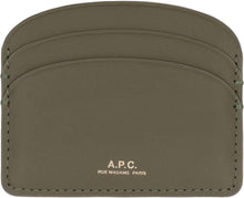 Load image into Gallery viewer, Card holder Demi Lune in leather with logo
