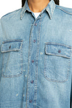 Load image into Gallery viewer, Cropped denim shirt
