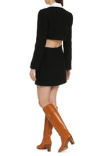 Load image into Gallery viewer, Contrasting lapel tuxedo dress
