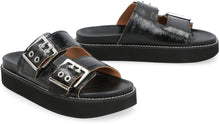 Load image into Gallery viewer, Leather slides with buckle
