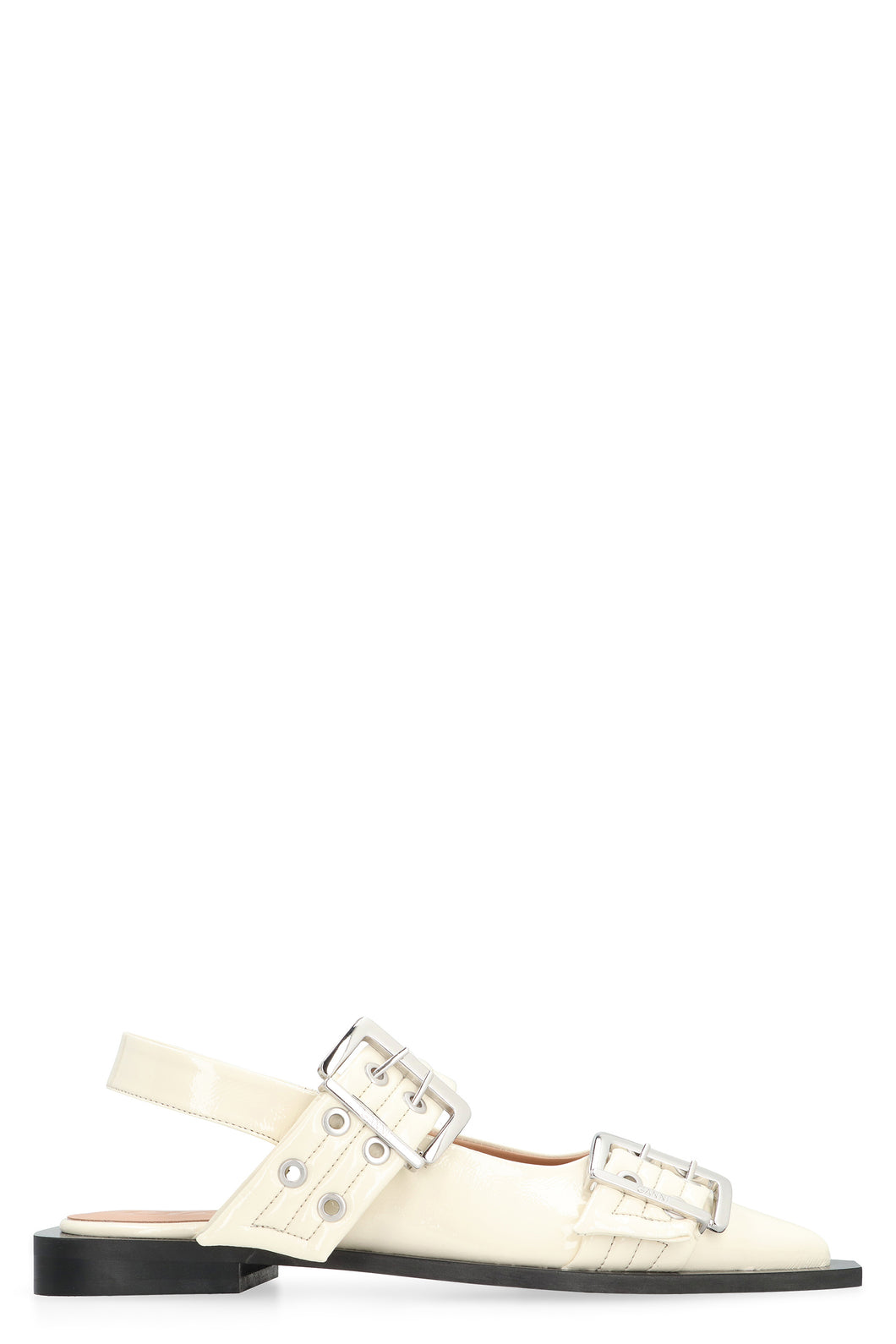 Feminine Buckle eco-leather slingback