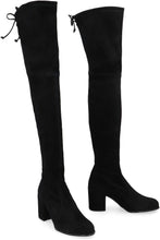 Load image into Gallery viewer, Tieland stretch suede over the knee boots

