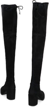 Load image into Gallery viewer, Tieland stretch suede over the knee boots
