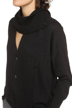 Load image into Gallery viewer, Scarf-detail wool-blend cardigan
