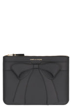 Load image into Gallery viewer, Logo detail flat leather pouch
