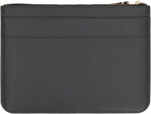 Load image into Gallery viewer, Logo detail flat leather pouch
