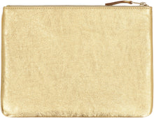 Load image into Gallery viewer, Logo detail flat leather pouch

