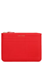 Load image into Gallery viewer, Logo detail flat leather pouch
