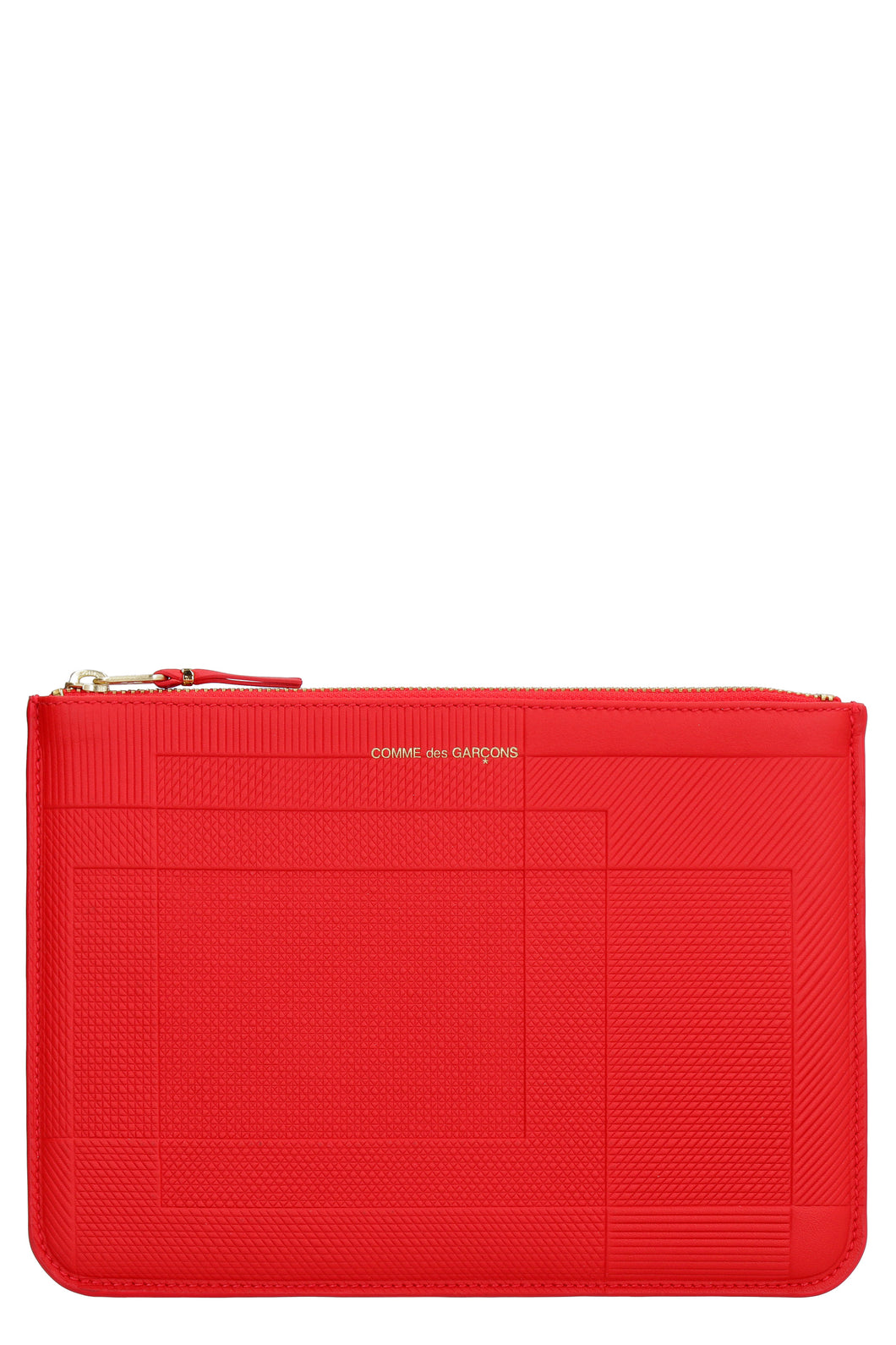 Logo detail flat leather pouch
