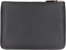 Load image into Gallery viewer, Logo detail flat leather pouch
