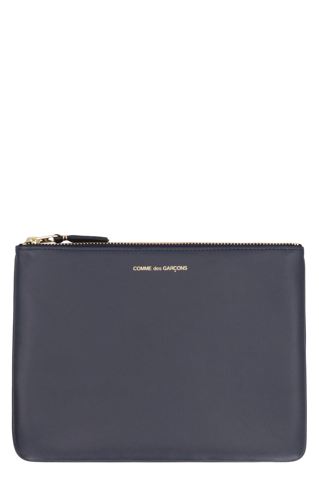 Logo detail flat leather pouch