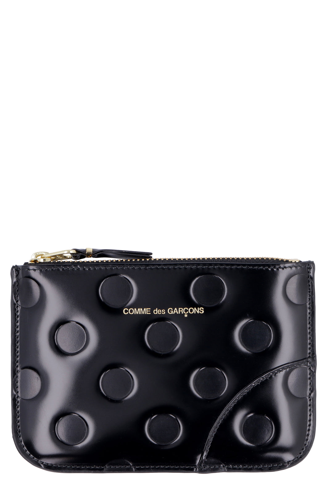 Logo detail flat leather pouch