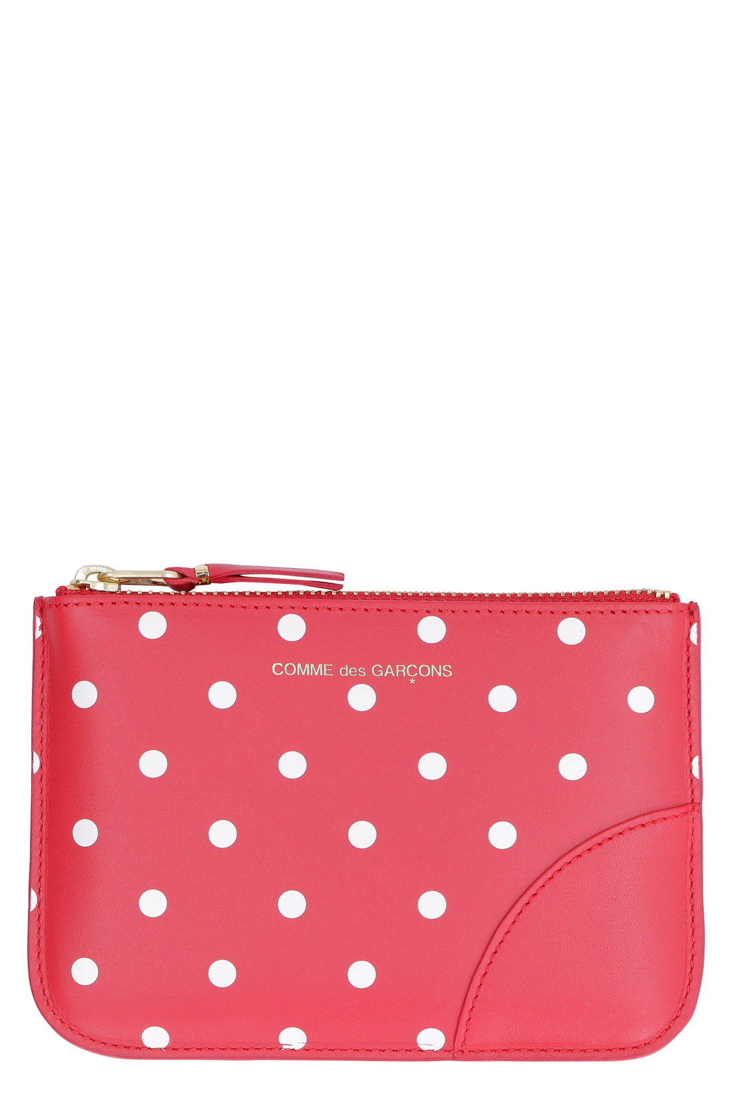 Logo detail flat leather pouch