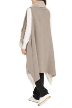 Load image into Gallery viewer, Asymmetric wool poncho
