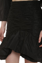 Load image into Gallery viewer, Gathered techno satin mini skirt

