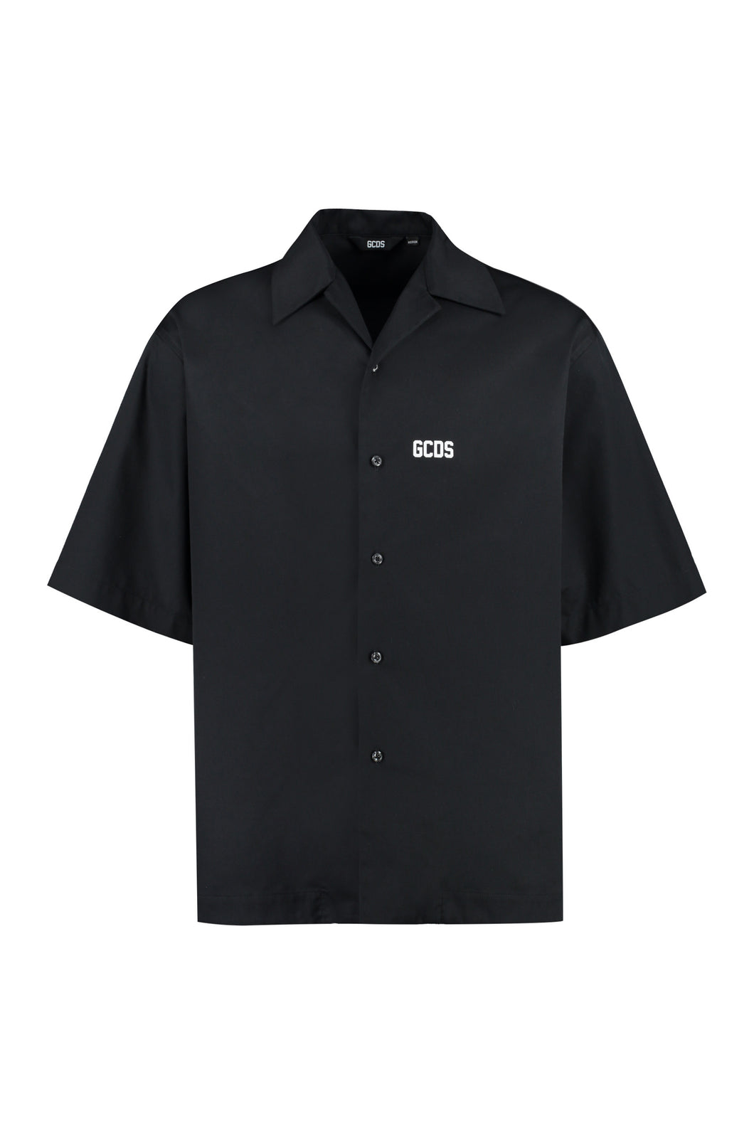 Short sleeve cotton blend shirt