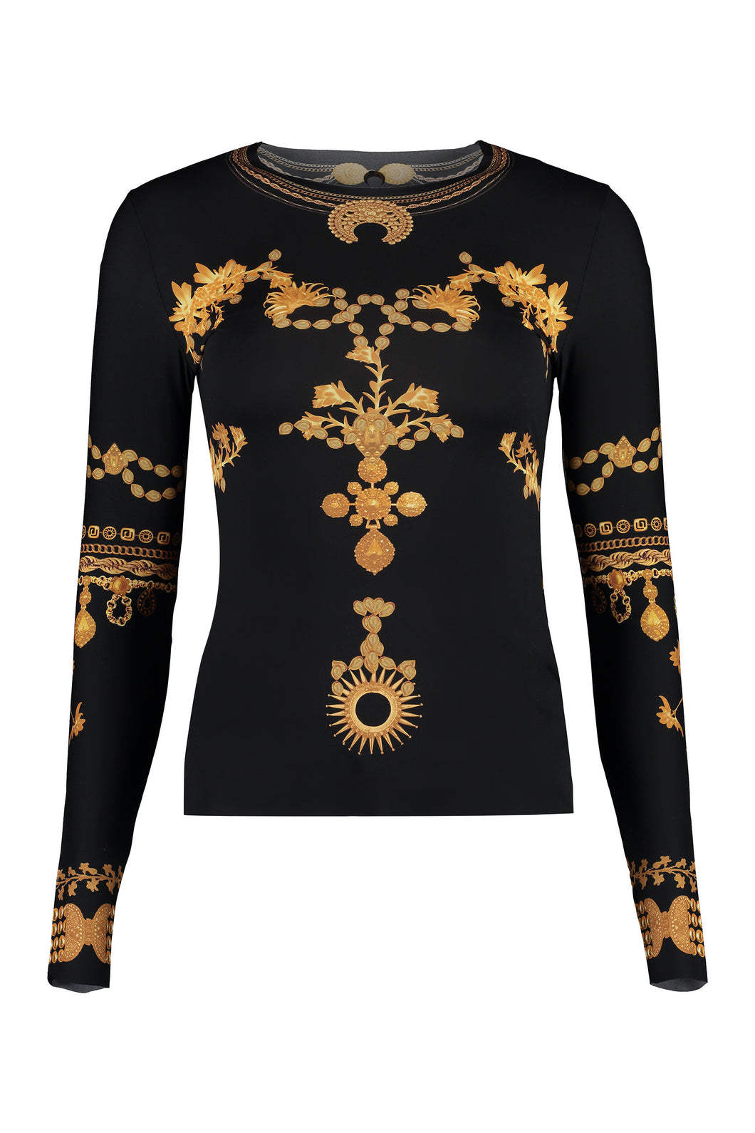 Printed long-sleeve top