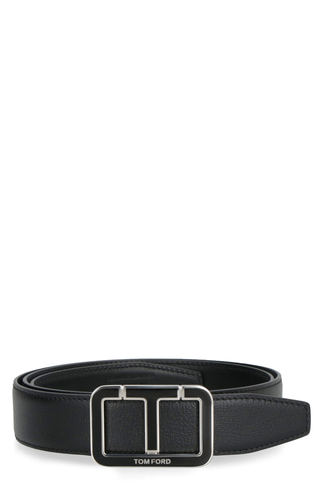 Calf leather belt with buckle