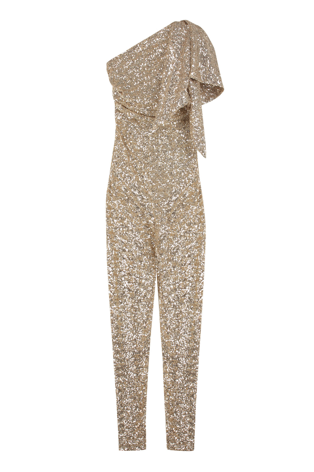 Bow detail one-shoulder jumpsuit