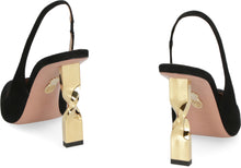 Load image into Gallery viewer, Twist suede slingback pumps
