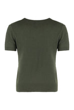 Load image into Gallery viewer, Argyle short-sleeve sweater in a wool blend
