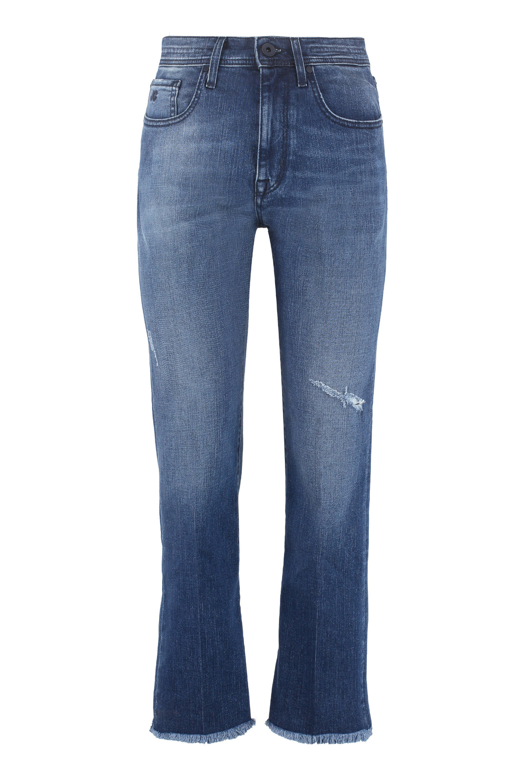 High-rise straight cropped jeans