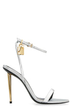 Load image into Gallery viewer, Padlock metallic leather sandals
