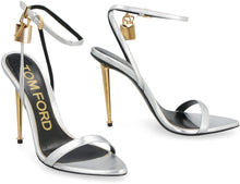 Load image into Gallery viewer, Padlock metallic leather sandals
