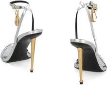 Load image into Gallery viewer, Padlock metallic leather sandals
