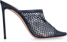 Load image into Gallery viewer, Crystal Fishnet leather mules
