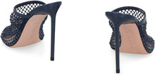 Load image into Gallery viewer, Crystal Fishnet leather mules

