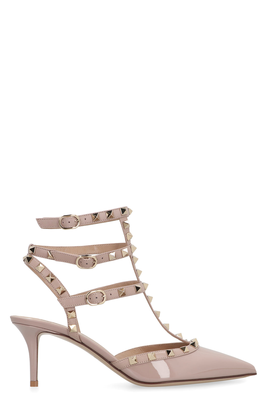 Rockstud Patent leather slingback pumps