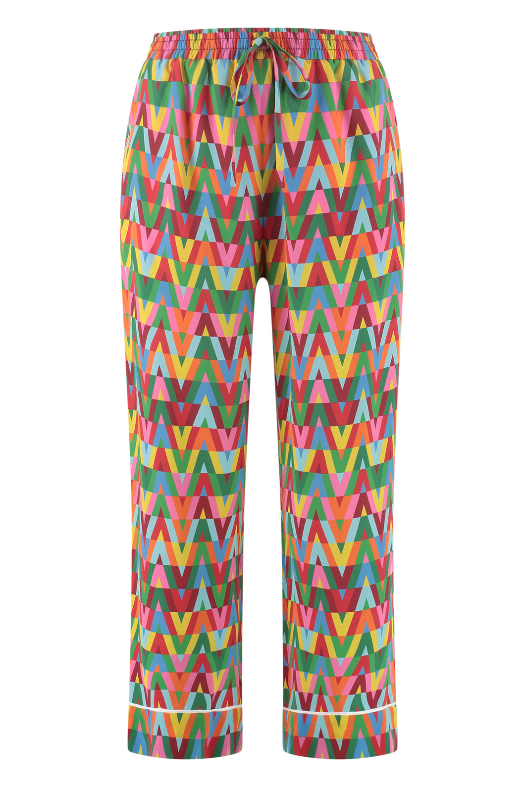 Printed crêpe trousers