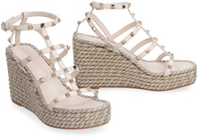 Load image into Gallery viewer, Valentino Garavani - Rockstud leather wedge sandals
