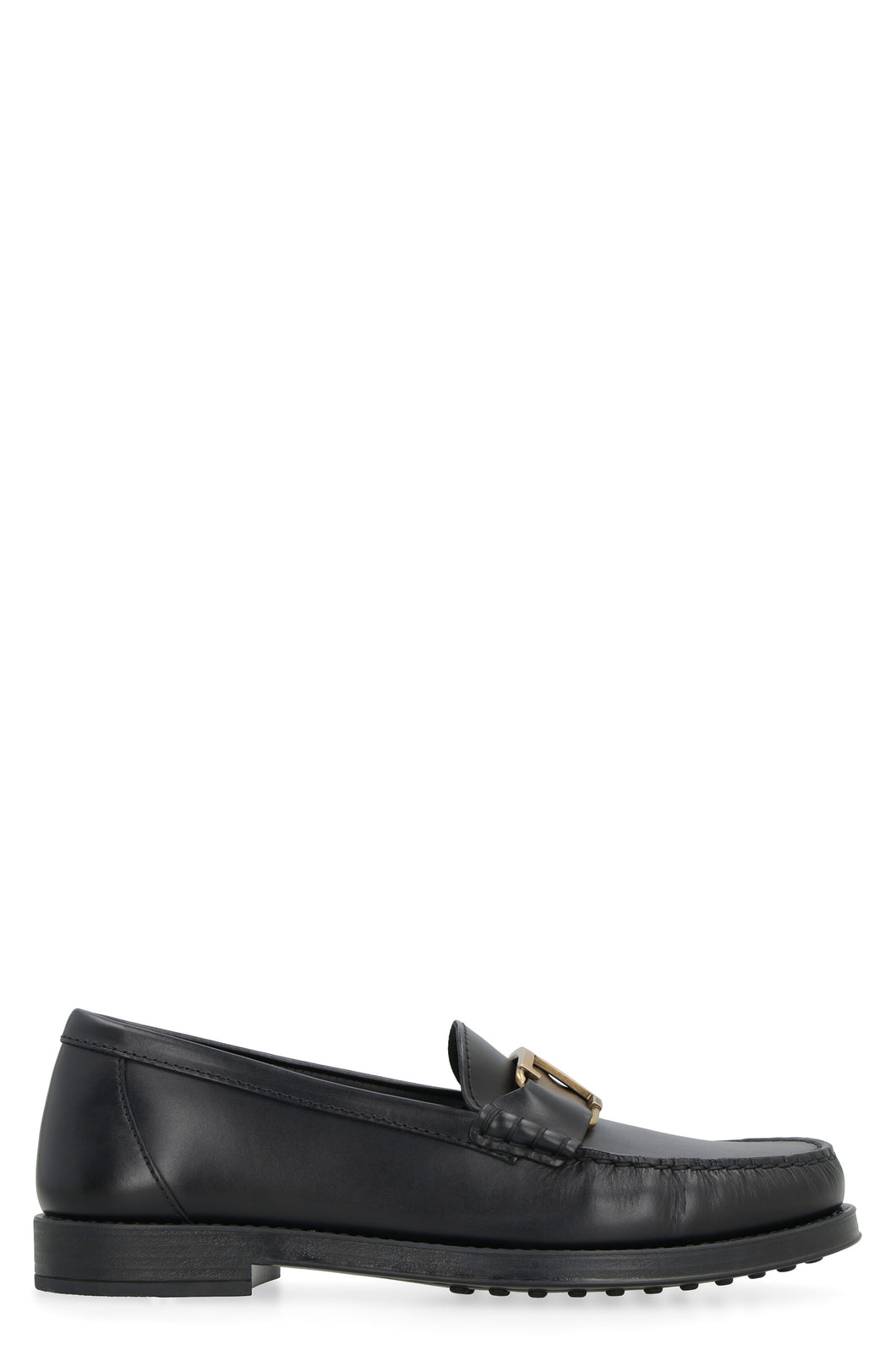 Logo detail leather loafers