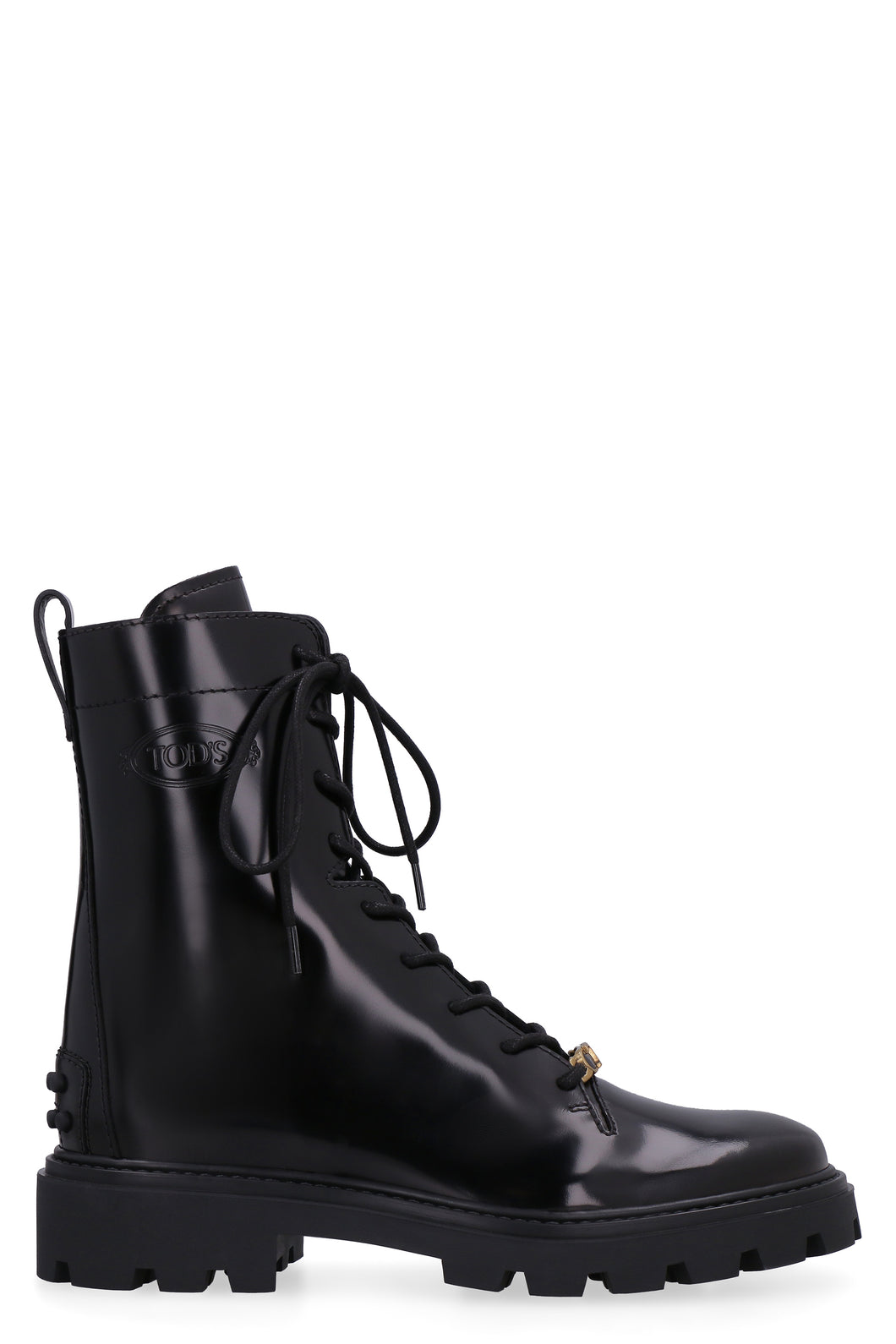 Leather combat boots