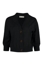 Load image into Gallery viewer, Cropped-length knitted cardigan
