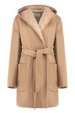Load image into Gallery viewer, Hooded wool coat

