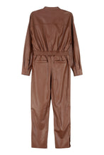Load image into Gallery viewer, Long vegan leather jumpsuit
