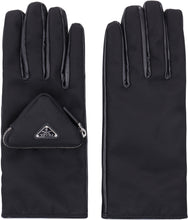 Load image into Gallery viewer, Re-Nylon and nappa leather gloves with pouch
