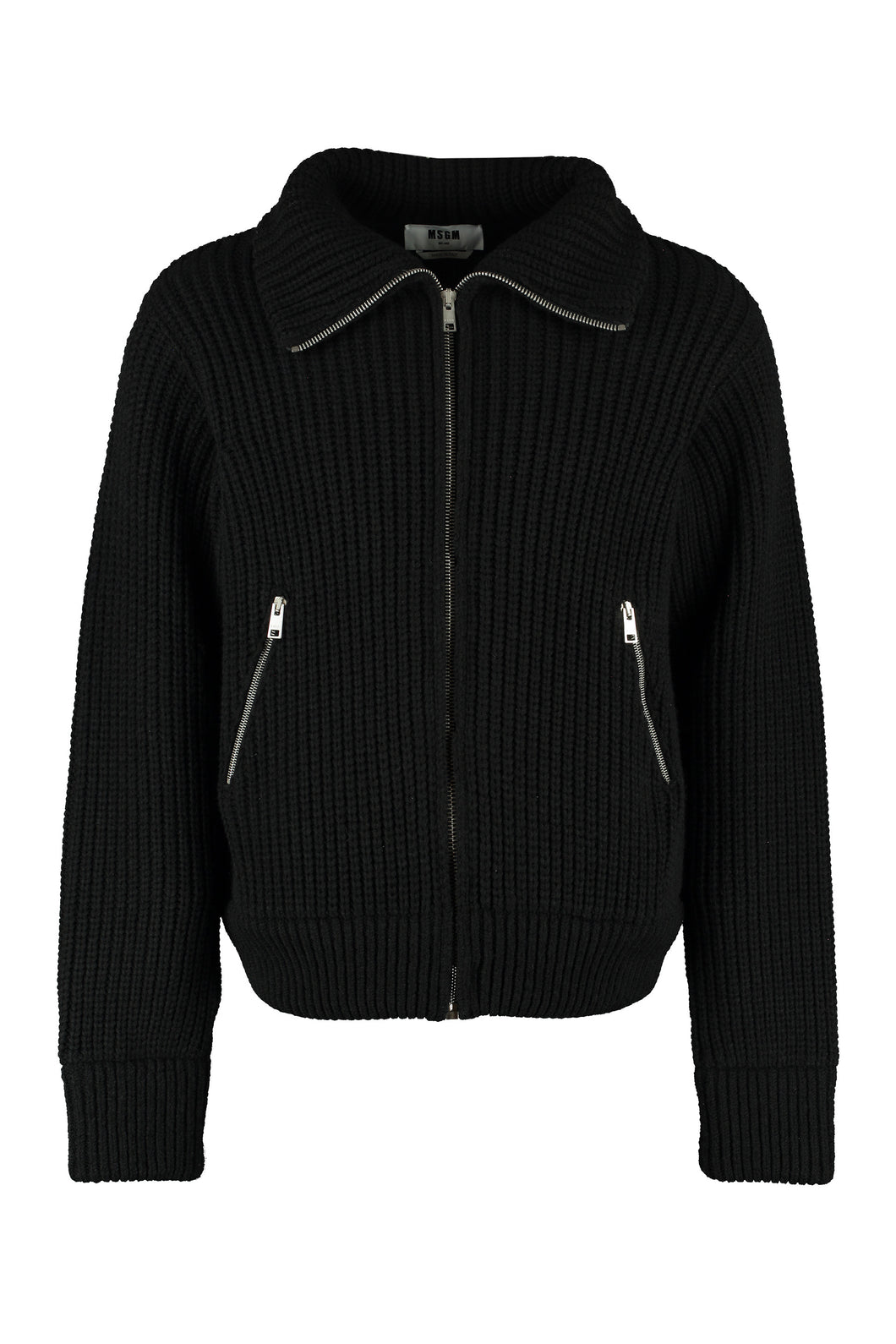 High collar zipped cardigan