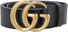 Load image into Gallery viewer, Leather belt with double G buckle
