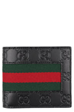 Load image into Gallery viewer, Web detail GG print leather wallet
