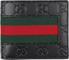 Load image into Gallery viewer, Web detail GG print leather wallet
