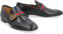 Load image into Gallery viewer, Web detail leather loafers
